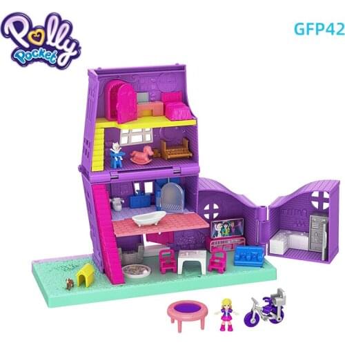 Original Mattel Polly Pocket Doll Hidden World Mini Scene Girls Home Toys for Children Mermaid Kids Toy Nesting Reborn Dolls