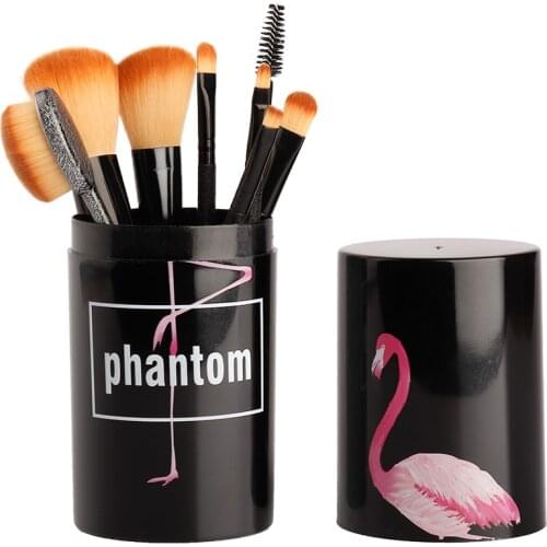Phantom 8Pcs Makeup Brushes Box Set Flamingo Printed Cosmetic Eyebrow Foundation Brush Maquillaje Beauty Pincel Maquiagem