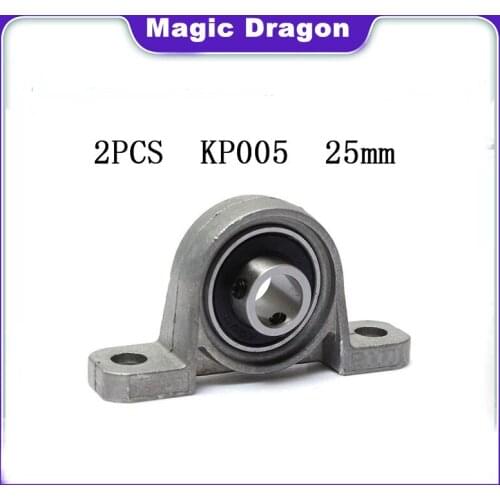 Free Shipping 2PCS KP005 Pillow Block Bearing 25mm High quality Bore Diameter Self Align Mounted Zinc Alloy machine Accessories