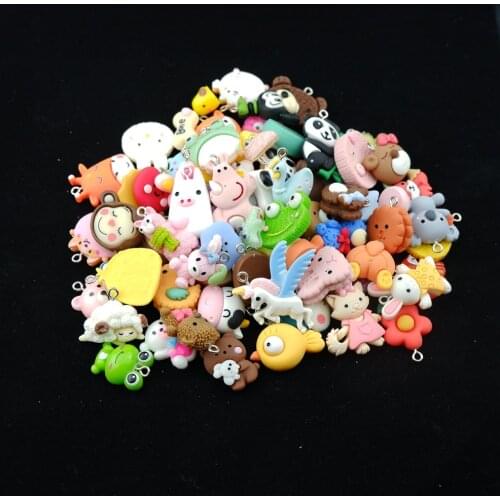 10pcs/Lot Resin Animals Charms For Bracelets Key Chain Earring Jewelry Making DIY Craft Pendants Handmade Dollhouse