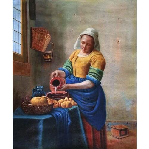 Handpainted Classic Oil Painting The Milkmaid Painting Portrait Canvas Art Vertical Frameless High Quality
