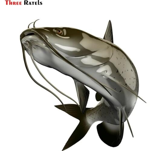 Three Ratels FTC-915 Catfish Fish Fishing Car Stickers Auto Decals 3d Car Styling Motorcycle Car Decal Accessories