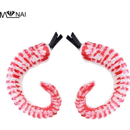 Punk Devil Lolita Sheep Horn Hair Clip Gothic Cosplay Halloween Hairpin Halloween Headwear Photo Props Hair Accessory