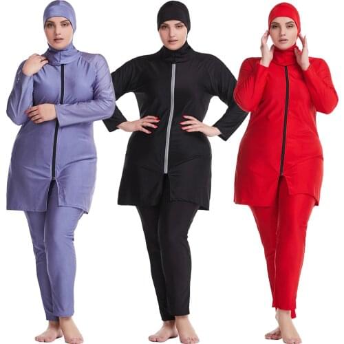 Full Covered Muslim Swimwear Women Elastic Plus Size Islamic Swimsuits Traditional Hijab Bathing Pool Swimming Suits Lady XL-6XL