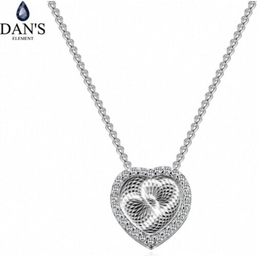 Dans Element Real Brand AAA Zirconia Micro Inlays Fashion Heart Pendant Necklace for women Valentines Gift 133535