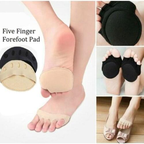 Women Five-finger Socks High Heels Forefoot Half Palms Invisible Socks Shallow Port On-slip Open Toe Socks TT@88