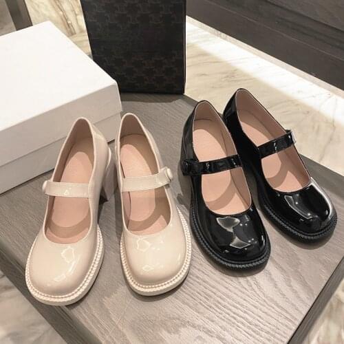 Womens shoes 2021 summer new style gentle mid-heel Mary Jane womens shoes fashion thick-heeled single shoes sandals
