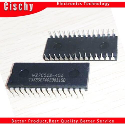 1pcs/lot W27C512-45Z DIP-28 W27C512-45 W27C512 64K X 8 ELECTRICALLY ERASABLE EPROM IC In Stock