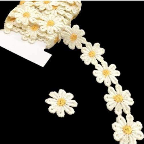 2 meters Guipure Lace Ribbon Trim Sew On Flower for Embroidery , Craft Scrapbooking DIY Gift Packing Decoration 7LS49
