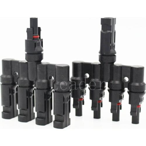 2 Pairs/Lot IP67 4 in 1 T Branch Solar Connector With TUV Certification Solar Cable Connector for Photovoltaic System