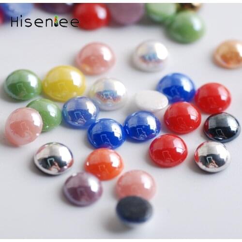 3D multicolor Flat Bottom Semi-Circular Ceramic Hot Fix DIY Rhinestone 100pcs for home decoration Clothing Accessories 50g
