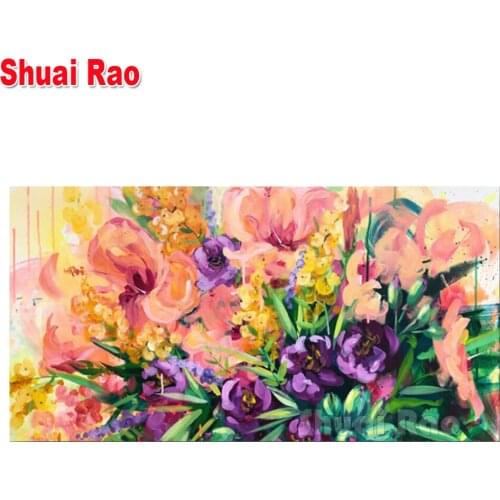 Diy diamond picture Abstract flower 3d drills square diamond painting Cross stitch kit diamond mosaic embroidery for home art