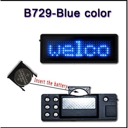 B729B blue color Scrolling led name tag LED display screen business card led badges led panels Signs