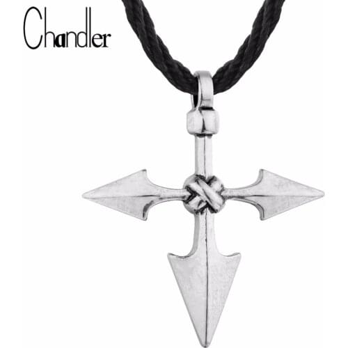 Chandler Retro Viking Spear Pendants for Men Necklaces Alloy Zinc Male Necklaces Tribal Style Punk Necklaces