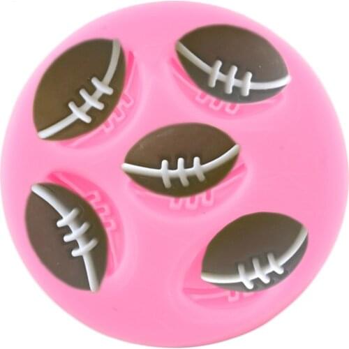 Football Silicone Mold Sugarcraft Fondant Cake Decorating Tools Cupcake Topper Mould Polymer Clay Candy Molds Gumpaste Moulds