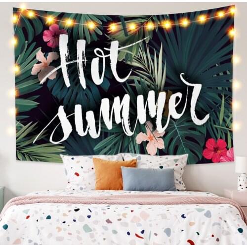 Tropical Plants Tapestry Palm Leaf Flower Fot Summer Fashion Wall Hanging Bedroom Dorm Boho Party Decor Picnic Beach Mat