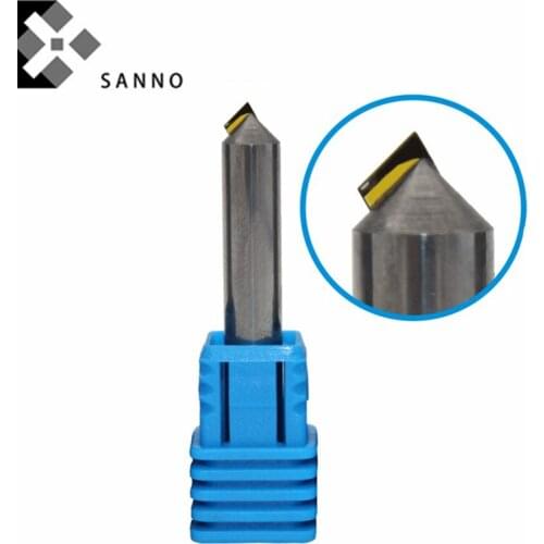 Single crystal diamond chemfering cutting tools D6xL40x3x60° - D6xL40x3x150° milling tool mirror end mill for copper aluminum