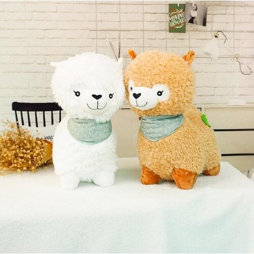 Kawaii Alpaca Stuffed Toy Cute Prairie Animal Alpacas Plush Doll Soft Cartoon Stuffed Toys Room Bed Decorated Gifts for Kids