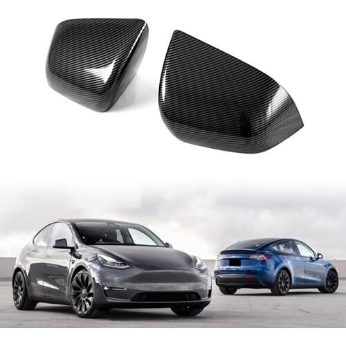 Car Rear View Rearview Side Glass Mirror Cover Trim Frame Side Mirror Caps for Tesla Model Y 2021