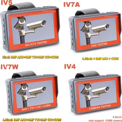 CCTV Tester Monitor IV5 IV7W Analog Camera Testing 1080P AHD TVI CVI CCTV Test Monitor RS485 PTZ controller power 12V output