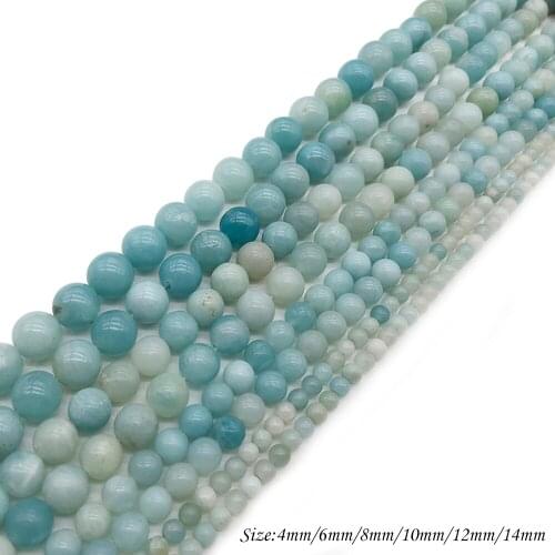 Natural Gem StoneBeadsAmazonite ball Beads for Handmade Charm Jewelry Making Bracelets Necklaces Finding J223