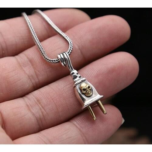 S925 Sterling Silver Necklace Pendants for Women And Men Fashion Jewelry Ethnic Vintage Men Plug Pendants Punk