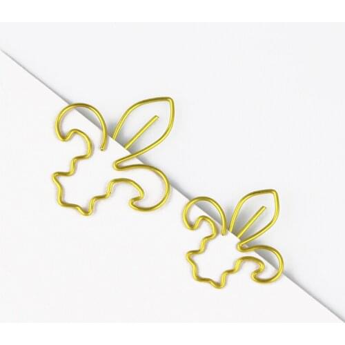 12pcs Golden Morning Glory Shape Paper Clip Bookmark Paperclip Plant Cartoon Paperclip Special-shaped Metal Pin Decor Note Clip