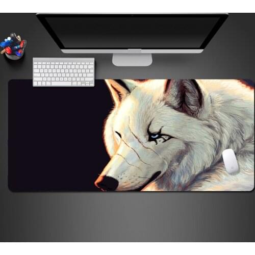 Super Domineering White Wolf Animal Mouse Pad PC Game Accessories Keyboard Speed Overlock Mat Selling High Quality Rubber Mats