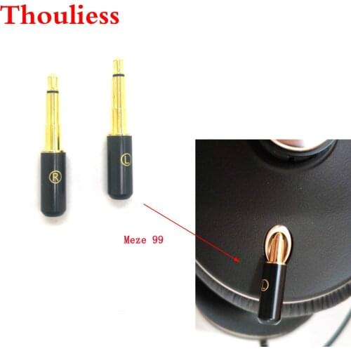 Thouliess Gold plated Plugs Headphone Earphone Bulk Pins for Meze 99 Classics/t1 t5p/D7100 D600 Earphone cable