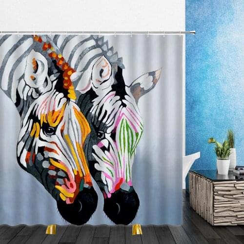 Cartoons Shower Curtains Animal Flowers Green Plants Grass Feather 3D Bathroom Home Decor Waterproof Polyester Cloth Curtain Set