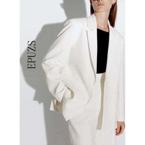 ZA 2021 women blazer elegant single Button Blazer coat casaul office work suit blazer lady blazer mujer