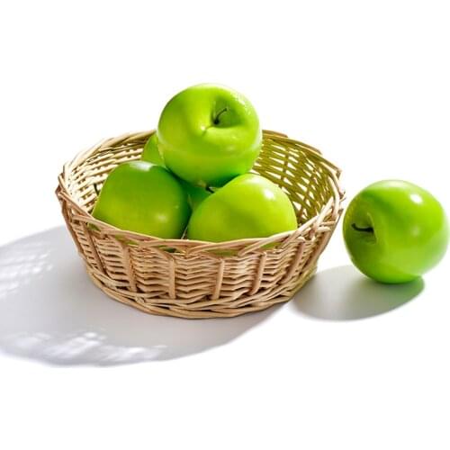 1 Piece Artificial Apples Plastic Fruit Green Apple For Wedding Decoration EVA Plastic Shop Decoration Mini Fake Fruits