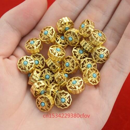 10pc Natural Gufa Gold 11mm Auspicious Clouds Beads DIY Bracelet Earrings Shajin Accessories Jewellery Fashion Amulet Women