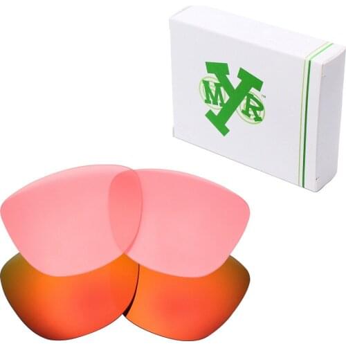 2 Pairs Mryok Anti-Scratch POLARIZED Replacement Lenses for Oakley Frogskins Sunglasses HD Pink & Fire Red