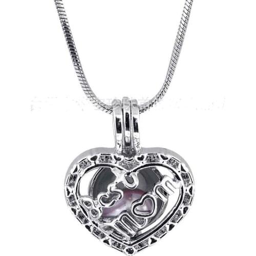 2017 Best Mothers Day gift locket necklace Heart shape cage pendant