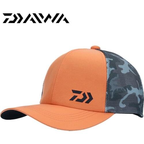 2021 New DAIWA Fishing CAP DC-7021 Free Size Camouflage Half Mesh Cap 58CM-60CM Hat Black Special Bucket Hat with Letter Cap