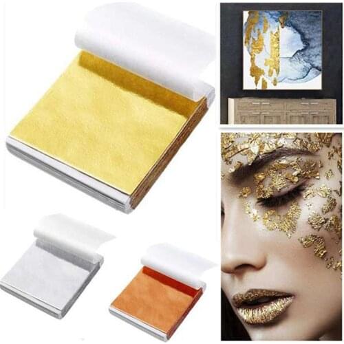 5 Sheets Decorative Gold Leaf Flakes Gold Silver Confetti DIY Nail Art Painting Material Decorating Foil Paper Party Supplies