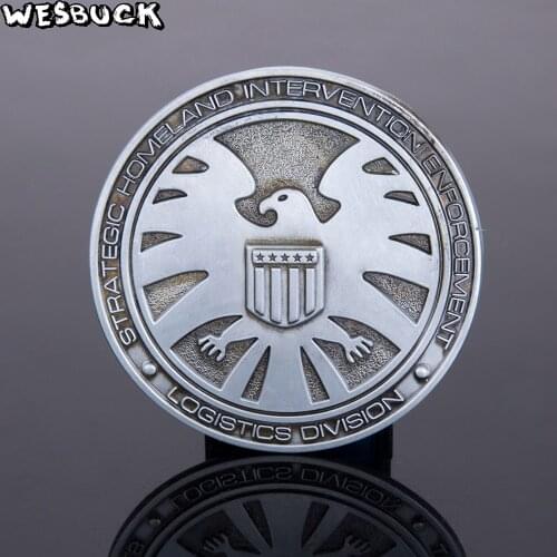 5 PCS MOQ WesBuck Brand Metal Enforcement Surperhero Belt Buckles Film Vantage for Man Women Western Buckles Horse Boucle