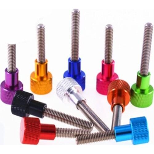10pcs/lot M5*10/12/16/20/25/30/35/40/45/50 Knurled Aluminum Thumb Screw Aluminum Alloy Head Stainless Steel Hand Thumb Screw