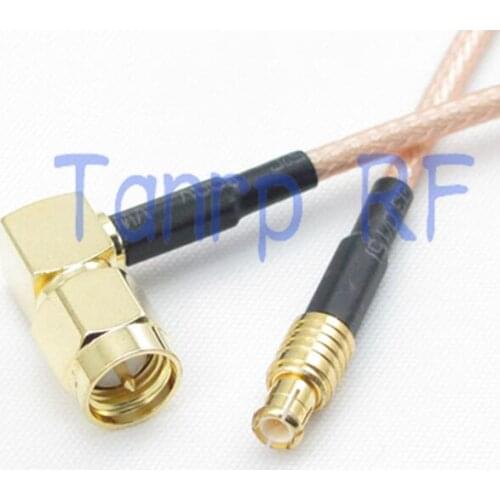 50CM Pigtail coaxial jumper cable RG316 extension cord 20in SMA male plug right angle to MCX male RF adapter connector
