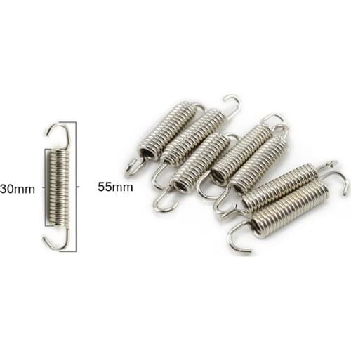 6 Pcs/lot 55mm Stainless Steel Spring One-way hook Motorcycle Exhaust Mounting Welding Fastener Accessories