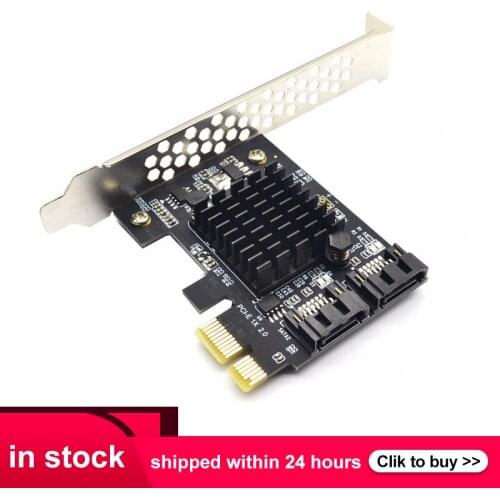 SATA PCI E Adapter 2 Ports SATA 3.0 To PCIe X1 X16 Expansion Adapter Card SATA 3 III PCI-E PCI Express Converter Up To 6.0 Gbps