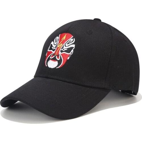 Chinese Style Opera Facial Makeup Embroidery Hat Men Women Baseball Cap Trucker Hat Snapback Hip Hop 6 Colors