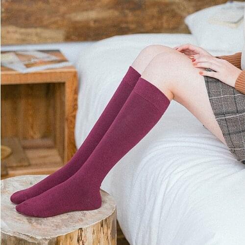 Knee-high stockings for Ladies Girls Women Socks over the knee JK black thin leg medium tube Japanese Spring summer Solid color