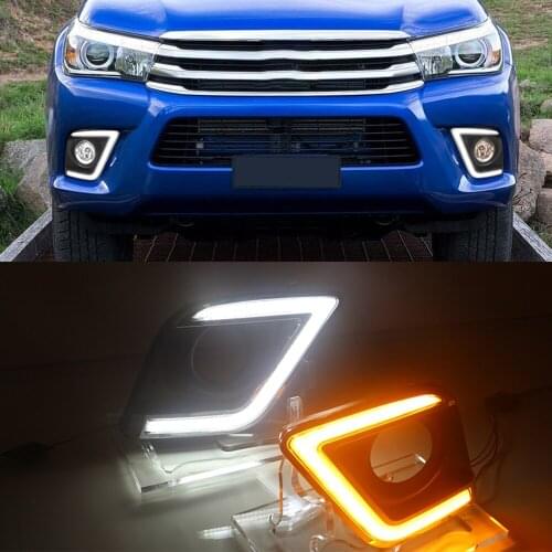 CSCSNL 1 Pair DRL Daytime Running Light car styling Fog Lamp 12V For Toyota Hilux Revo Vigo 2015 2016 2017