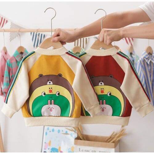 2021 Spring Autumn Baby Boys Jackets Kids Coat Toddler Outerwear Windbreaker Cardigan zipper Children Clothing stripe Sweatshir