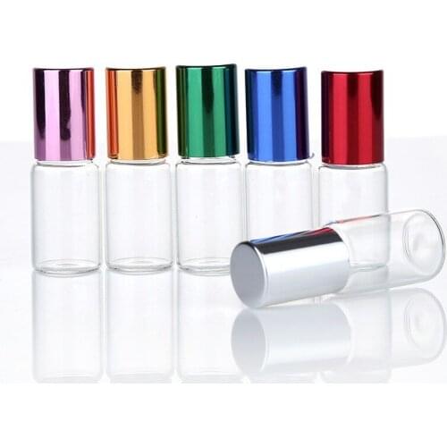 6pcs Clear Glass Essential Oil Roller Bottles with Glass Roller Balls Aromatherapy Perfumes Lip Balms Roll On Bottles 5ml