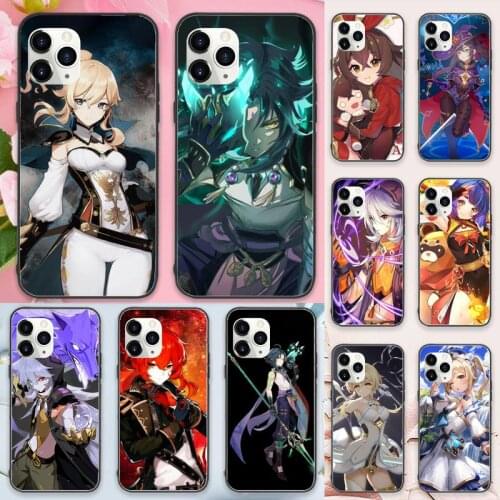Genshin impact design pattern Phone Case for iPhone 11 12 pro XS MAX 8 7 6 6S Plus X 5S SE 2020 XR Luxury brand shell funda