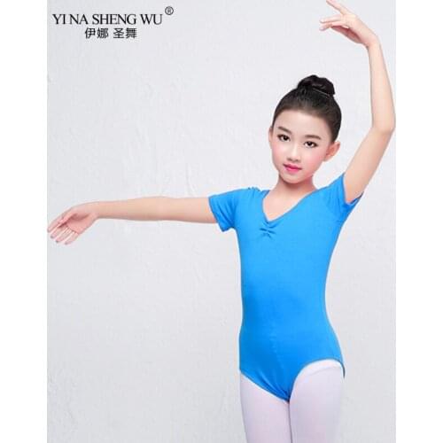 Toddler Girls Gymnastics Ballet Leotard Practice Dance Wear Black Purple Pink Leotards Cotton Bodysuit For Dancing Clothes Kids