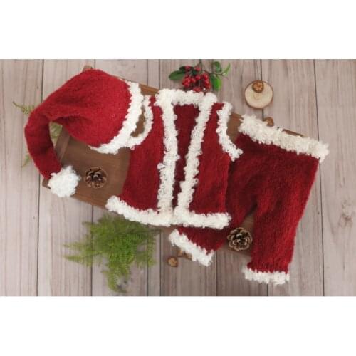Hot Sale Santa Claus Romper Bonnet Set Red Fairy Pant and Bonnet Baby Girl Bonnet Christmas Outfit Newborn Boy Overall Set